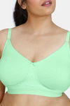 Zivame True Curv Single Layered Non Wired 3/4th Coverage Minimiser Bra - Green Ash — thumbnail 4